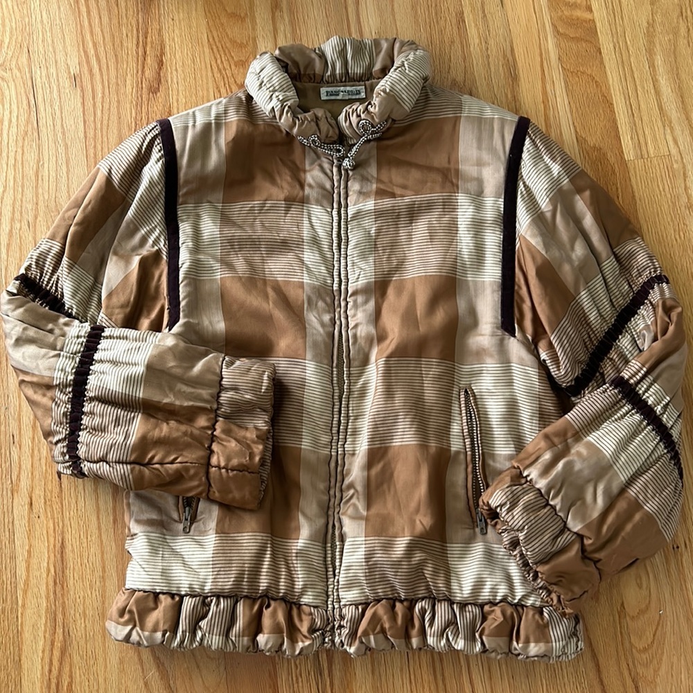 PANCALDI brown plain puffer jacket